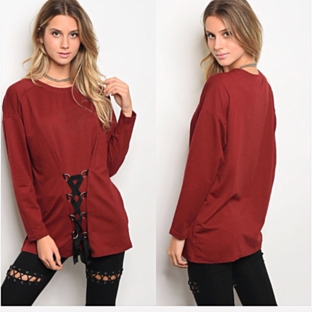 📍SALE Stunning Lace Up Corset Tunic Top S - Picture 2 of 5
